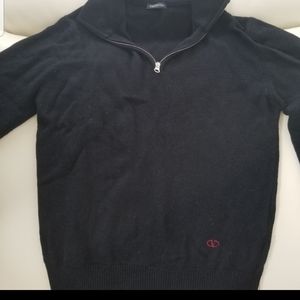 Designer Valentino wool half zip black sweater size L (fits like M) worn once.